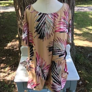 NWT TIMING WOMENS PLUS PRINTED BLOUSE SZ 2X